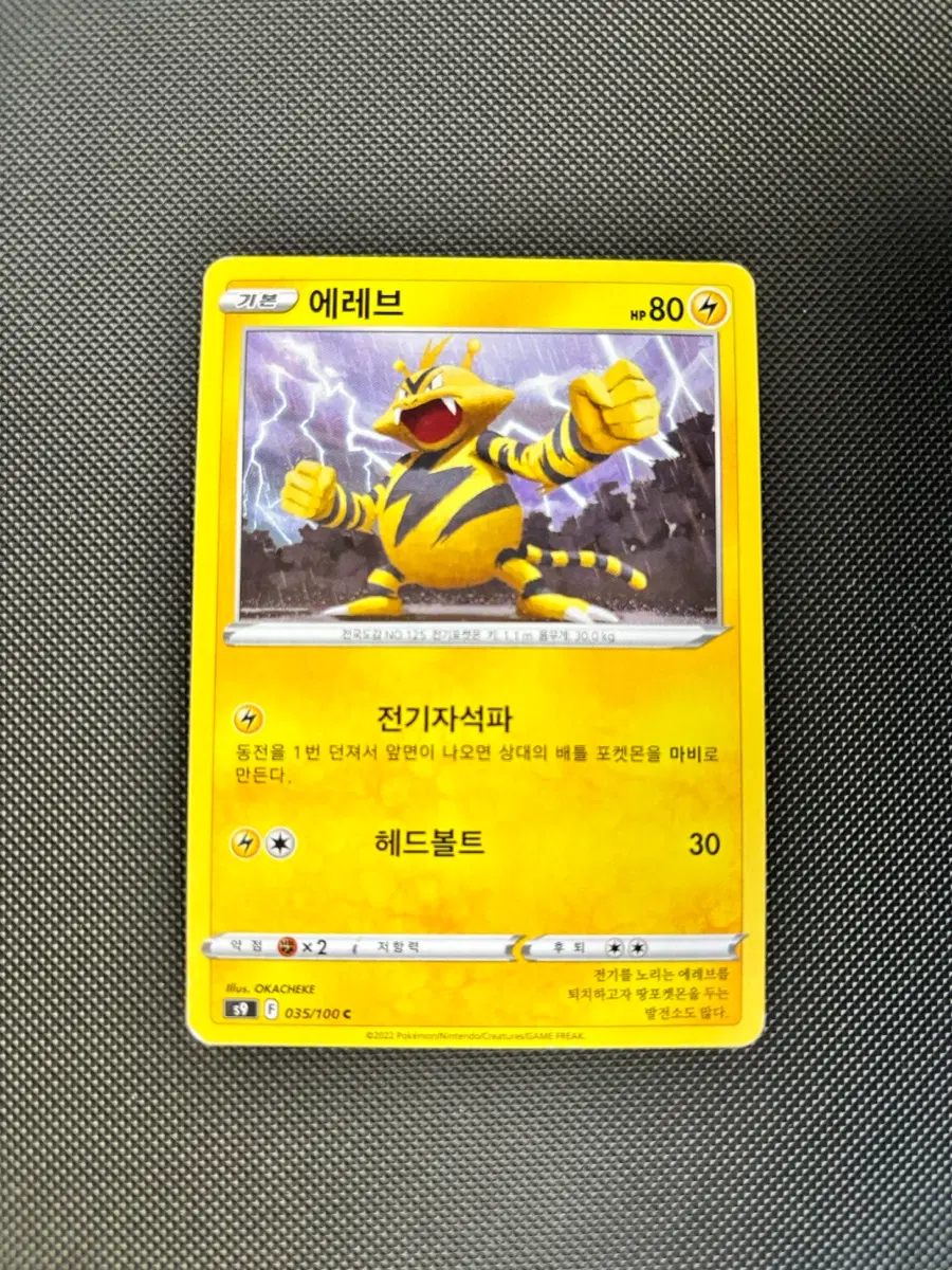 고대 빈티지 포켓몬카드 에레브 일반카드 도감용 덱소스 s9 035/100