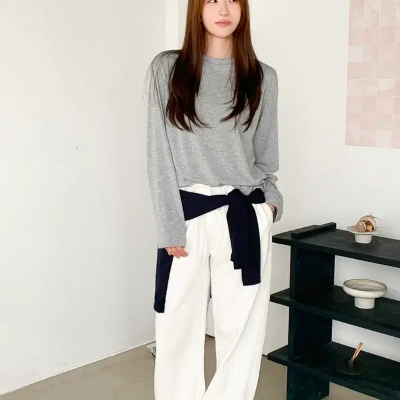 (9천원땡처리)루즈핏 버튼 하렘 밴딩 팬츠 아이보리