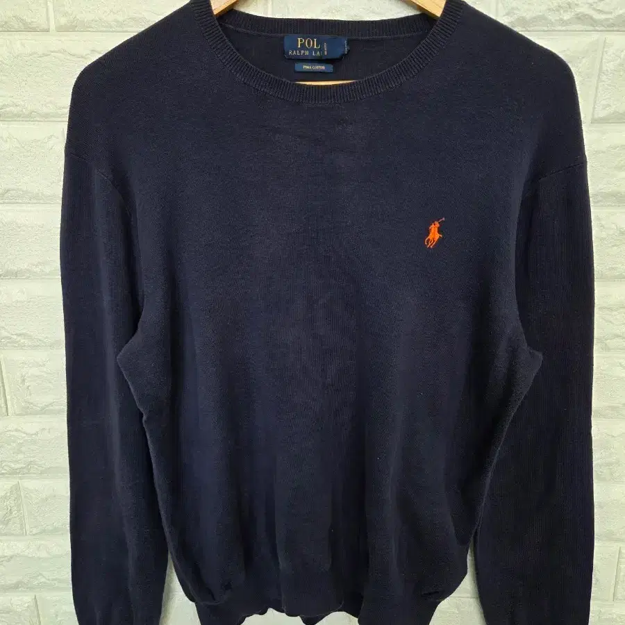 폴로 랄프 로렌 (Polo Ralph Lauren) 클래식 핏 피마 코튼 크루넥 니트