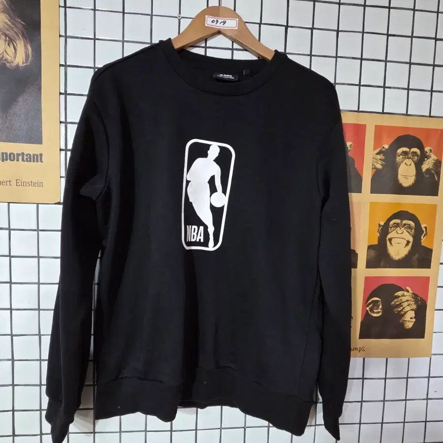 NBA 로고 맨투맨 검정 0919