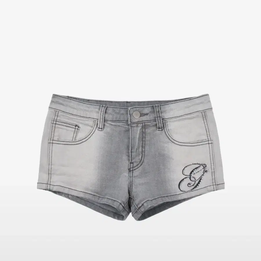 길라 아카이브 g SYMBOL HOTFIX DENIM SHORTS_GREY