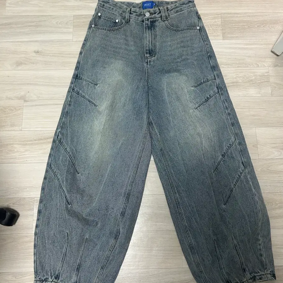 데케트) [크링클워싱]Balloon Wide Jeans DCPT055CRBlue