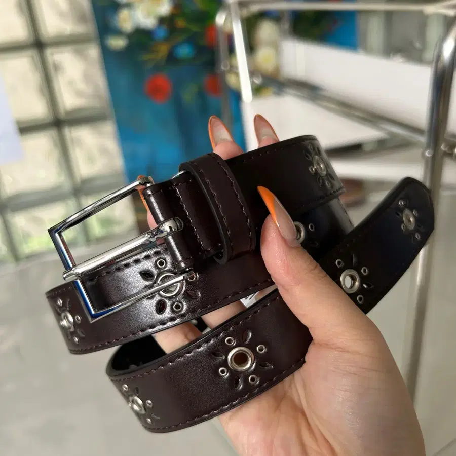 Japanese brand 재팬 punching leather belt