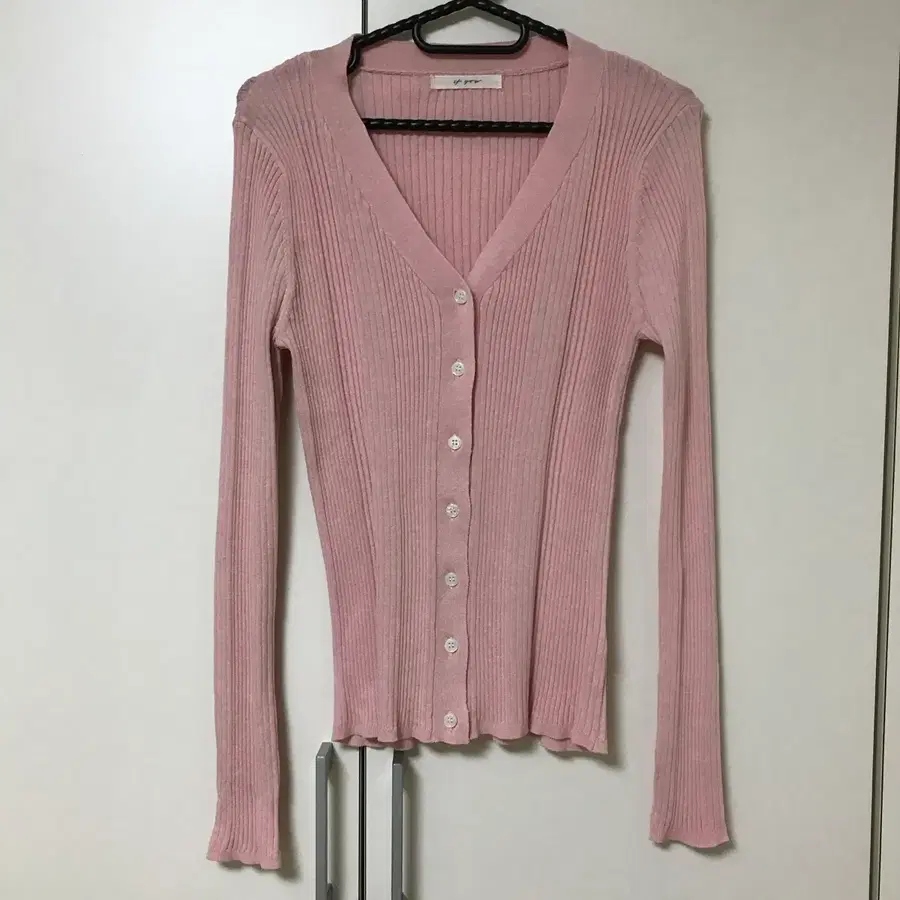 새)이프유 핑크 골지 슬림 가디건 if you