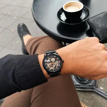브로바 BULOVA 클래식 98A283 자동 태엽 스켈레톤 모델