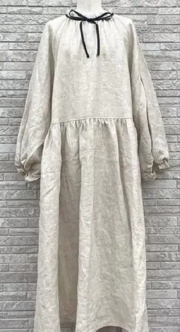 새상품급 타치카와 한정판 Samansa Mos2 프릴 옷깃 원피스 아이보리