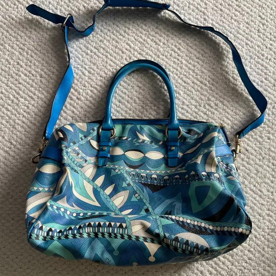 Emilio Pucci 에밀리오 푸치 프린팅 숄더백 블루 빈티지