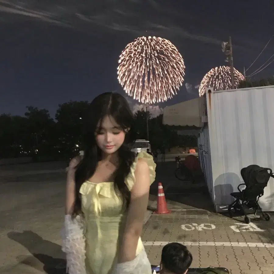 교신 가능) 레몬코어 노란색 미니 원피스