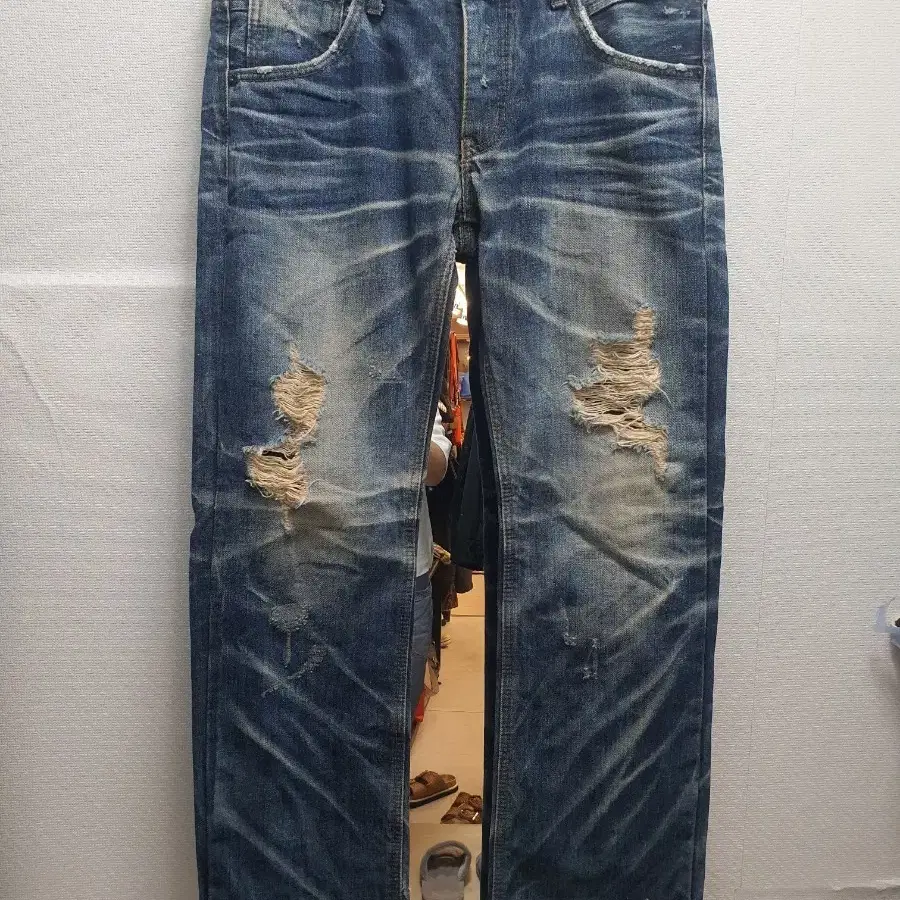 [DPSR] 빈티지 디스트로이드 리페어 데님 팬츠 (M)