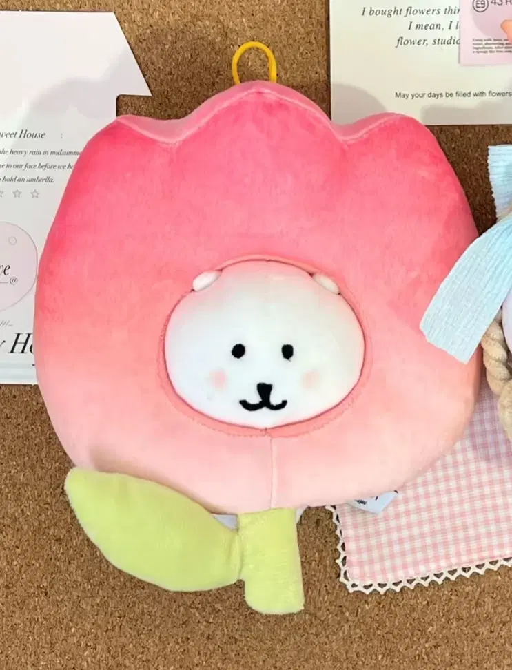 10cm 인형옷 솜인형옷 인형모자 핑크 분홍 튤립