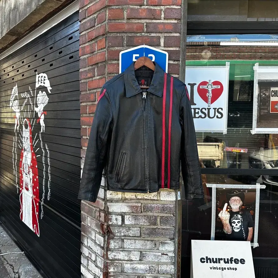 90s R.B.C leather racing jacket