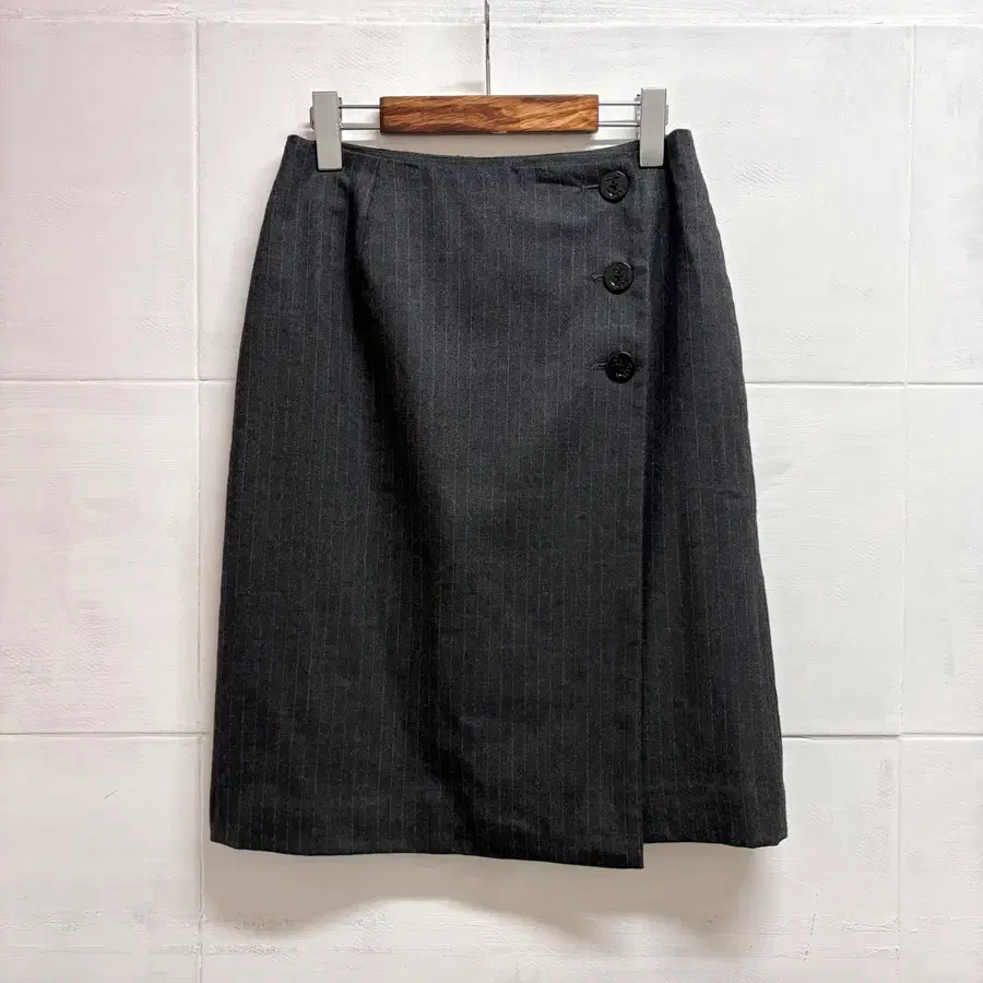 77i by JUNKO.S.D.S 클래식 울 미디 랩 스커트 JPN