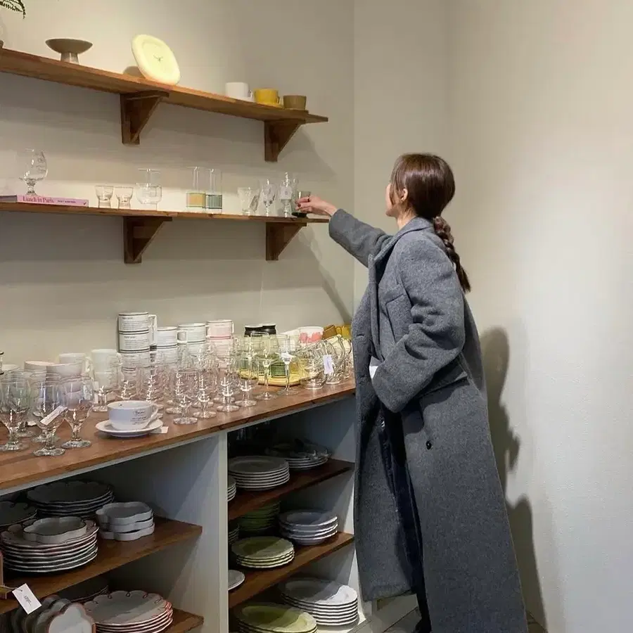 아루드 아웃핏 알파카 롱코트 그레이