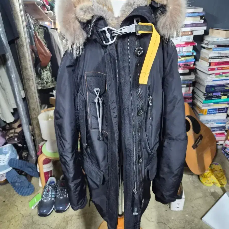 파라점퍼스 패딩 블랙 야상 털 후드