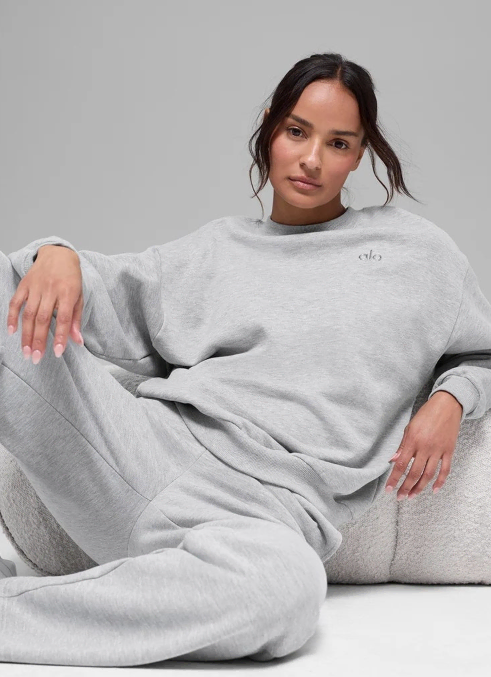 Authentic/New) Allo Fleece Sweatshirt Unisex (Black/Gray)