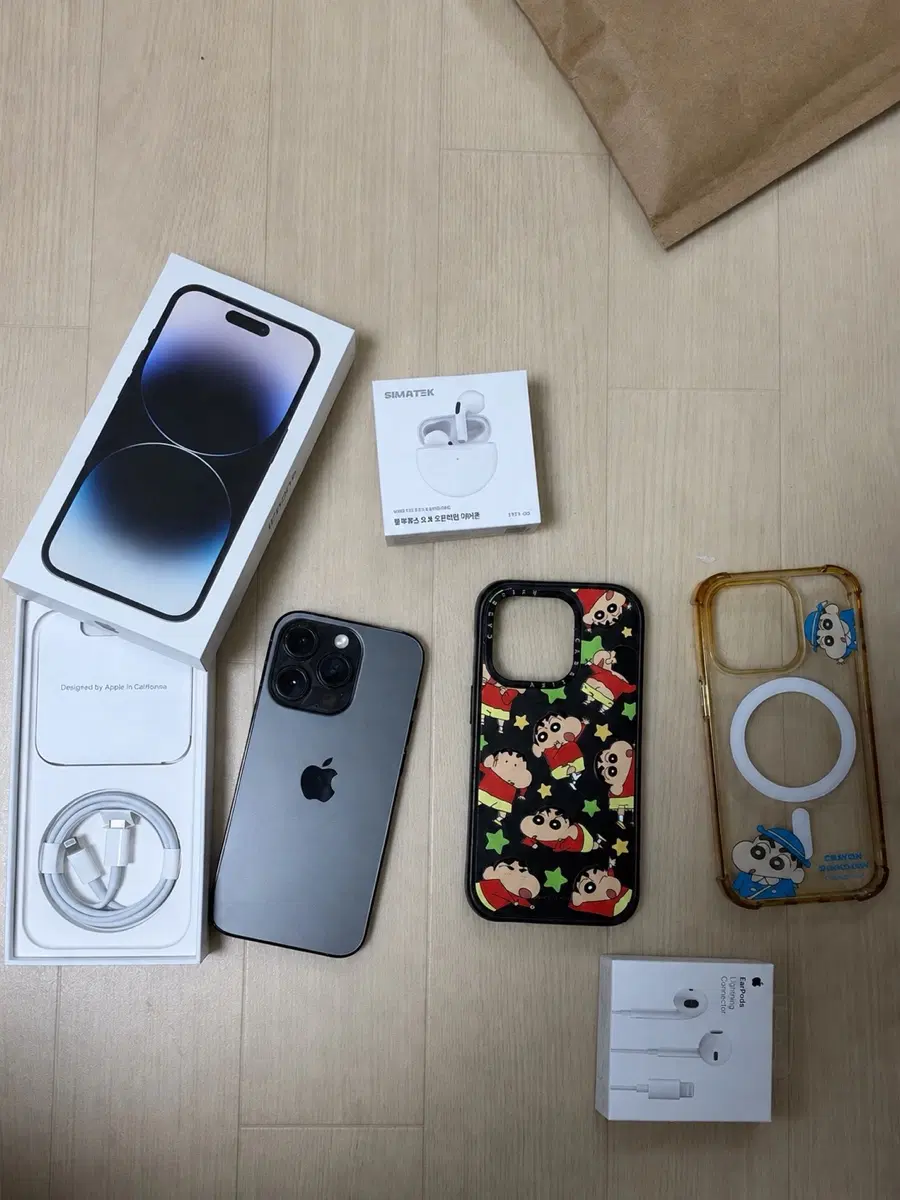 아이폰 14 Pro 블랙 256GB 효율 85% + 블루투스 이어폰 +애플 줄 이어폰