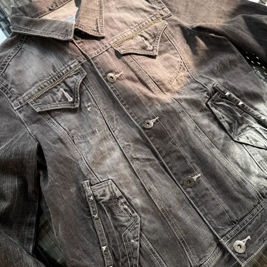 VTG stud denim jacket 빈티지 포켓 스터드 데님자켓 95