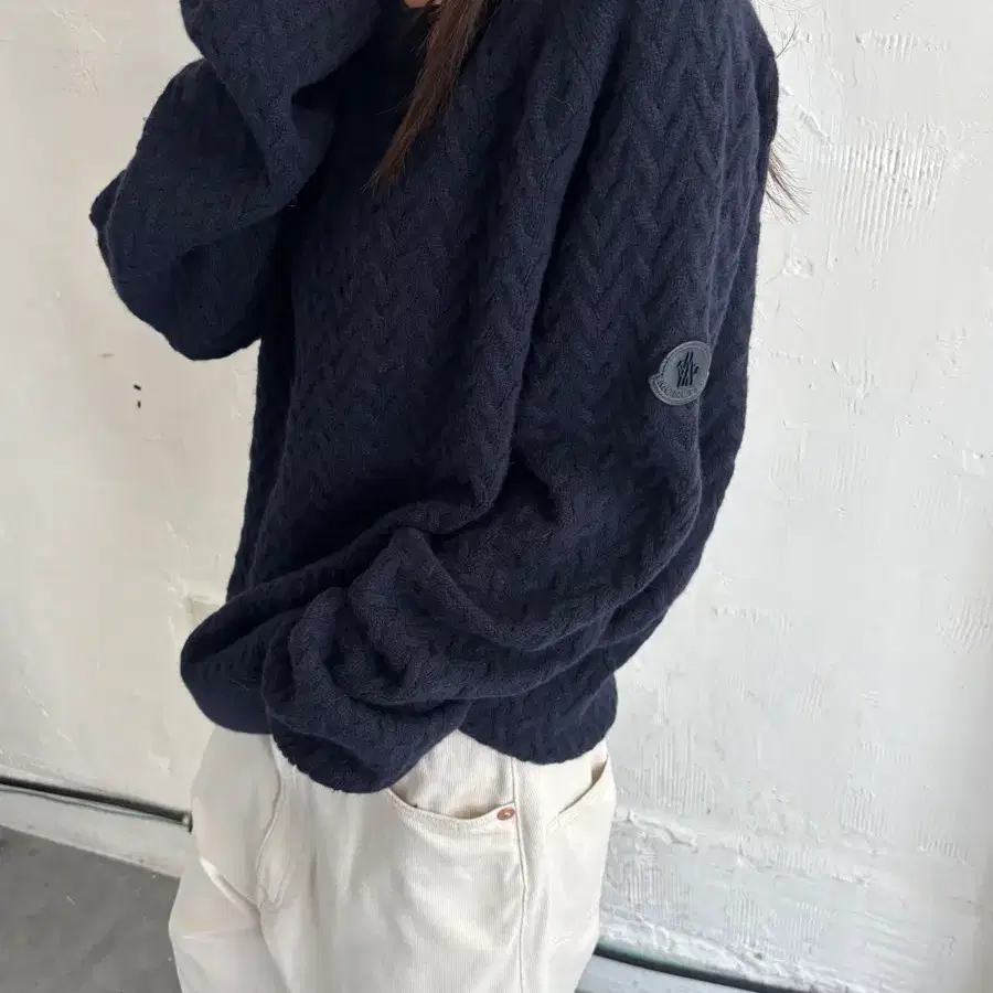 Moncler 몽클레르 네이비 울 케이블 니트
