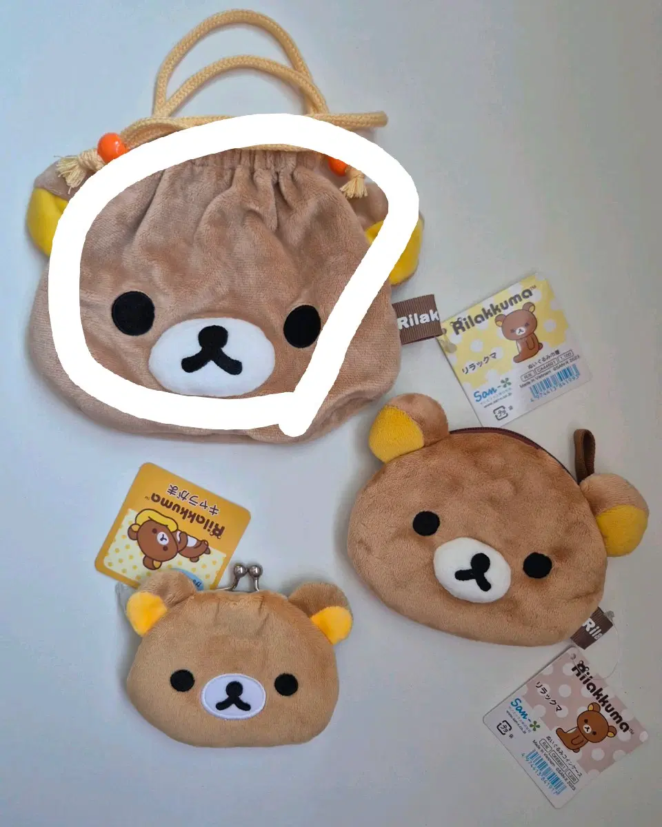 리락쿠마 복주머니 파우치 미사용 택O