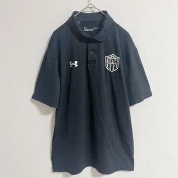 언더아머 피케 셔츠 카라 부착 반팔 무지 S 블랙 폴리에스테르 골프