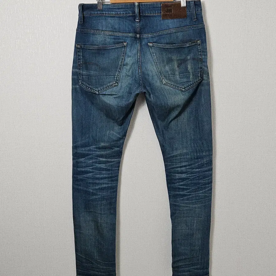 G-STAR RAW 지스타로우 가죽패치 데님팬츠 워싱 밴딩 진 청바지 32x34