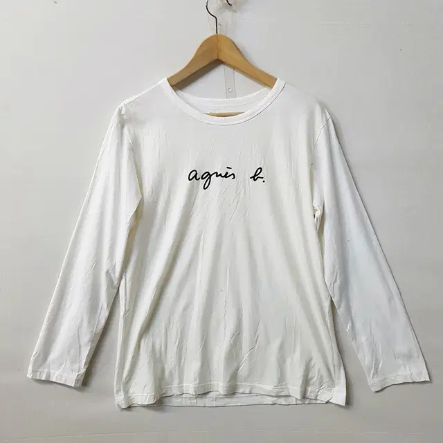 agnis B 아네스베 코튼 티셔츠 화이트