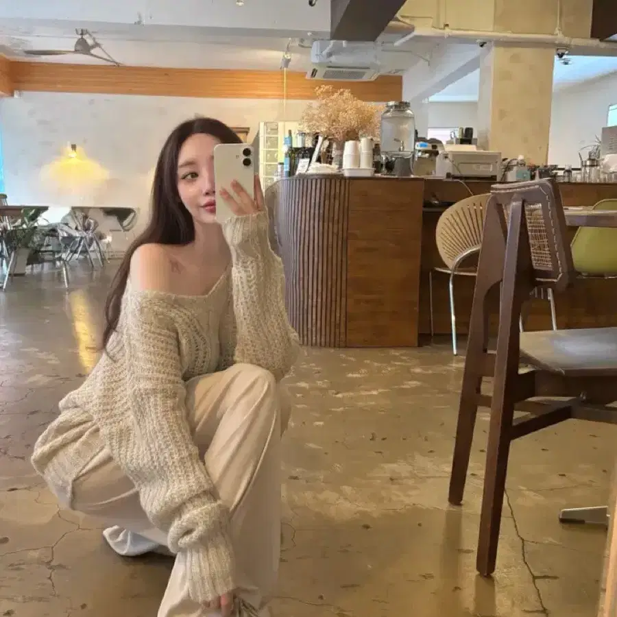 [새상품]여리여리 루즈핏 브이넥 니트 꽈배기니트 수입의류