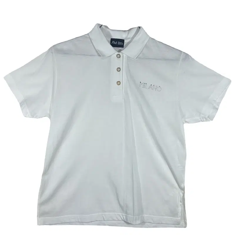 PORT VILA 화이트 반팔 카라티 베이직 폴로티 [OneSize] 골프웨어 폴리에스터 혼방