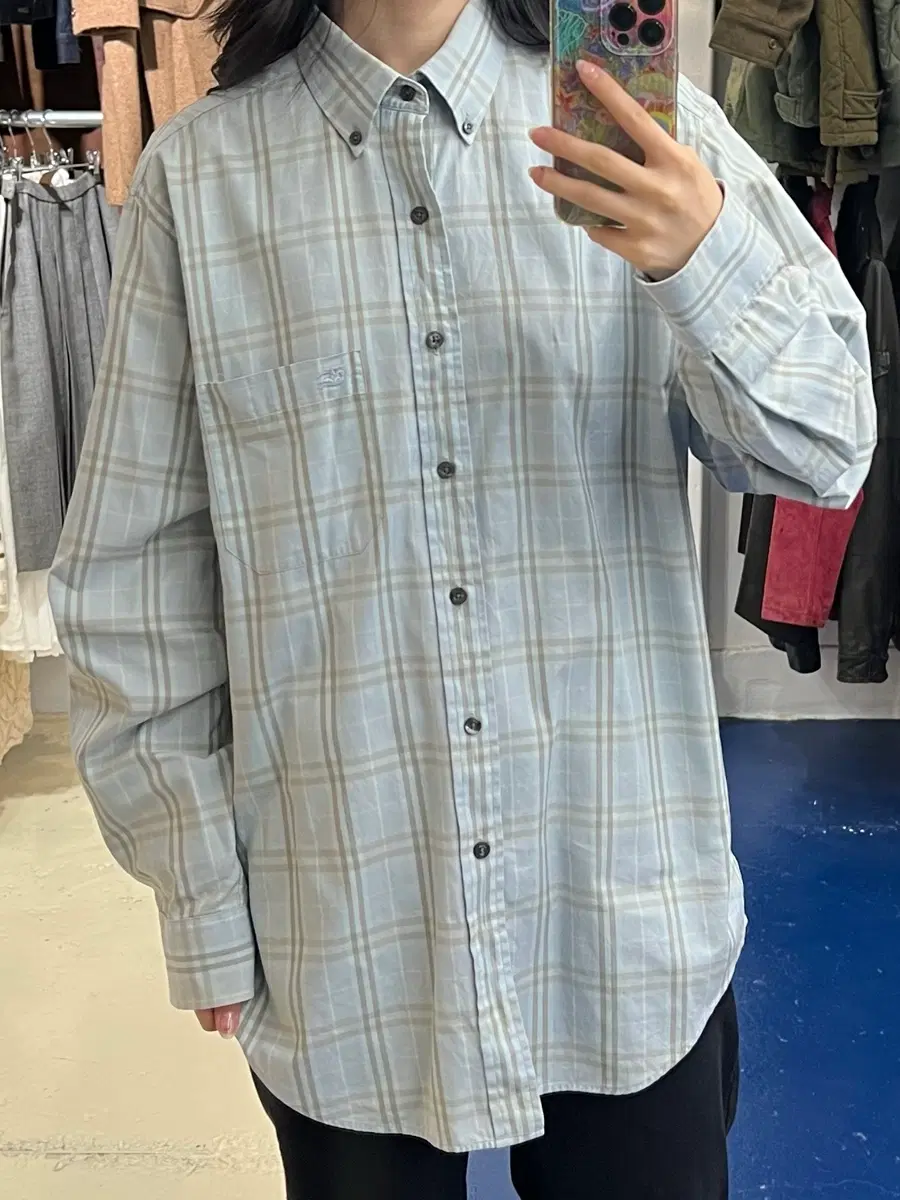 Burberry 버버리 스카이블루 노바체크 셔츠