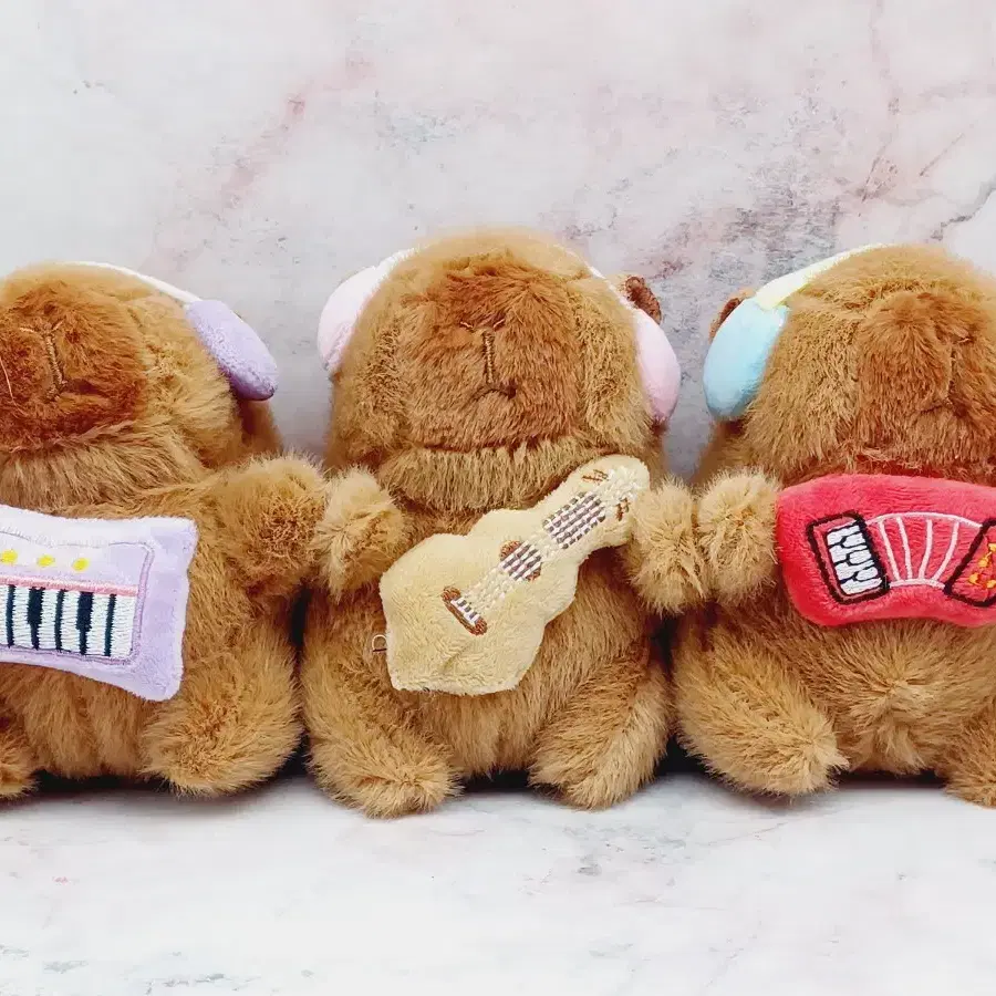 일괄판매) 악기 카피바라 키링인형 3종 12센치
