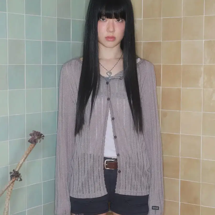 애즈온 가디건 ROTA VINTAGE CARDIGAN / KHAKI