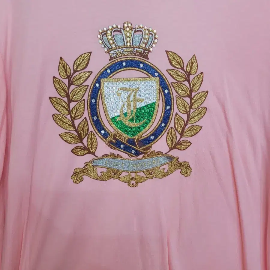 핑크색 엠블럼 티셔츠 쥬시꾸띄르M 새상품