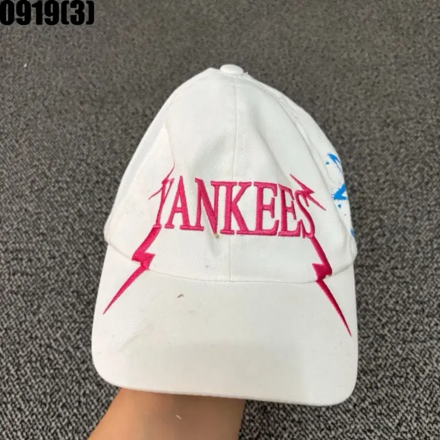 MLB 뉴욕 양키즈 볼캡 화이트 핑크 자수 F 9/19