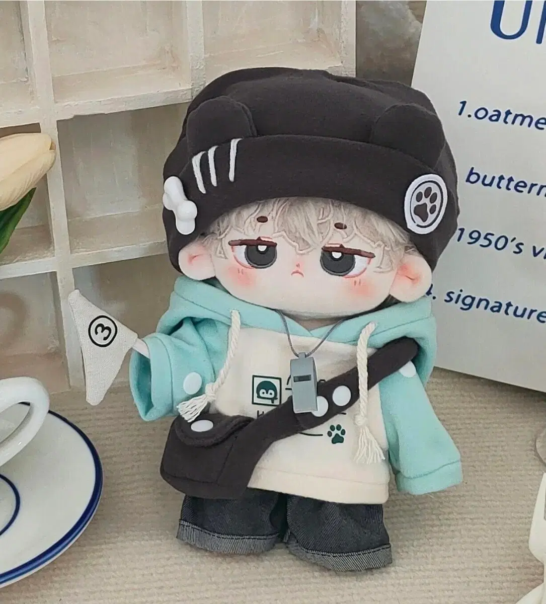 무속성 20cm 인형옷 캡틴시리즈 sp 캡틴하이옌 민트 후드 모자