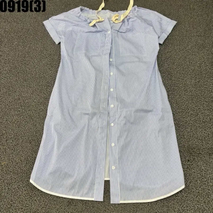 CC collet 스트라이프 셔츠 원피스 블루 L 0919