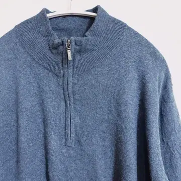 L.L.BEAN 하프 지퍼 니트 상의 블루 XL 사이즈 상당