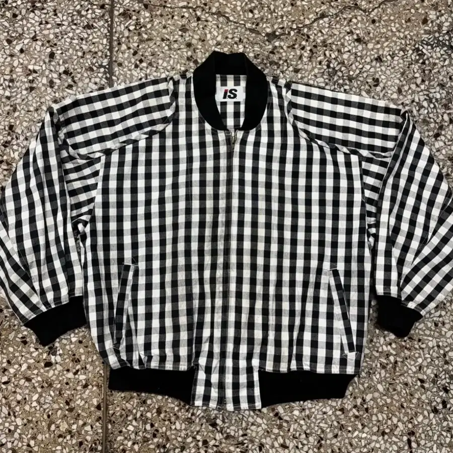 [M-L] 80s Issey Miyake Sport IS 체크 봄버 자켓
