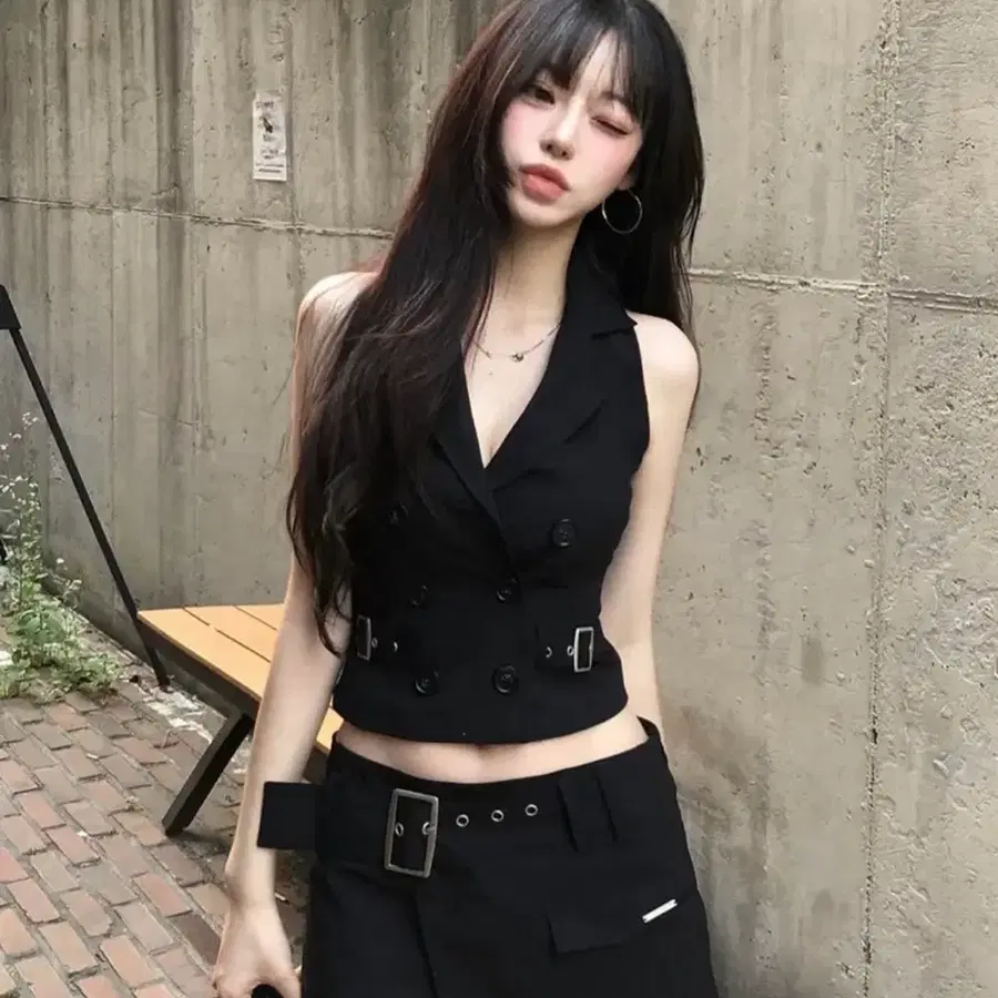 락케이크 베스트 스커트 셋업
