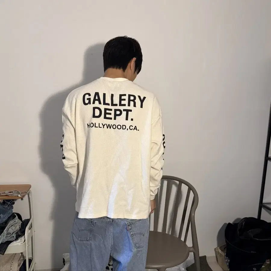 갤러리 디파트먼트 와플 화이트 롱슬리브