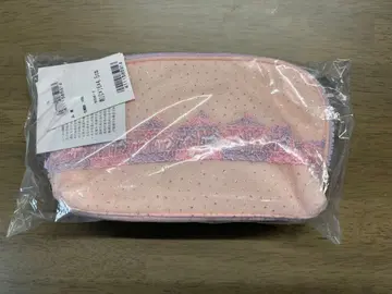 치카자와 레이스 라메 튤 잡화 반원 파우치 회전목마 핑크