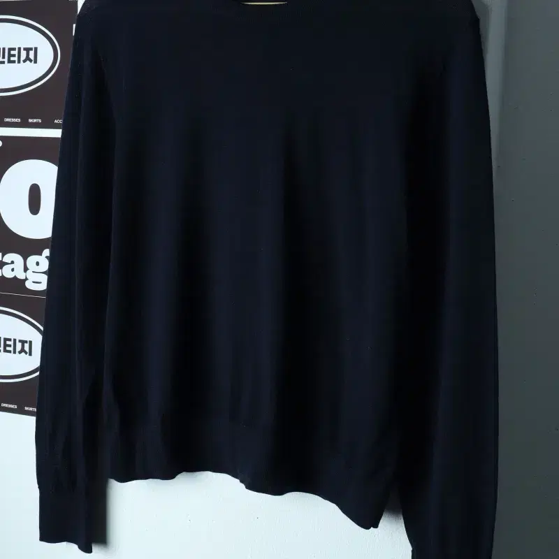 W(XL) 탑텐 니트 경량 네이비 울 놈코어-H39744