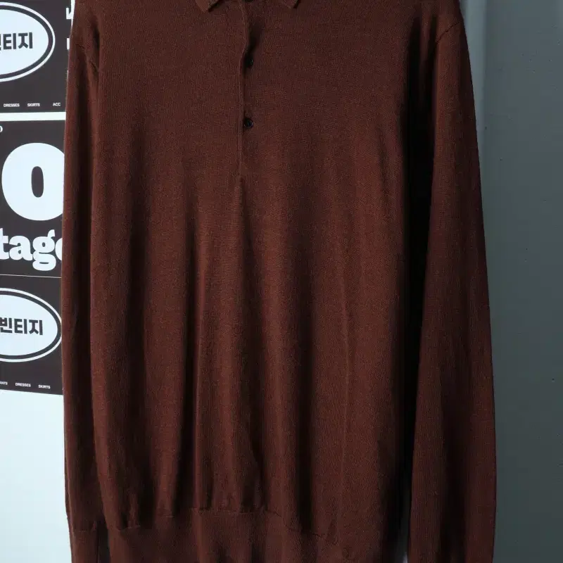 (XL-2XL) 유니클로 니트 카라 무지 브라운 울 놈코어-H39750
