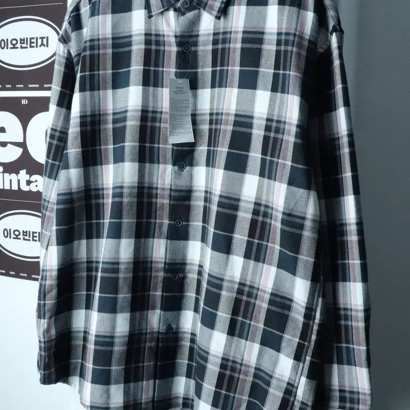(XL) 폴햄 셔츠 남방 새상품 체크 플란넬 아메카지-H39766