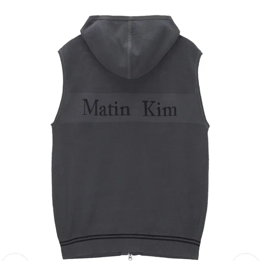[무배] 마뗑킴 HOODY POINT LOGO KNIT VEST FOR MEN IN CHARCOAL