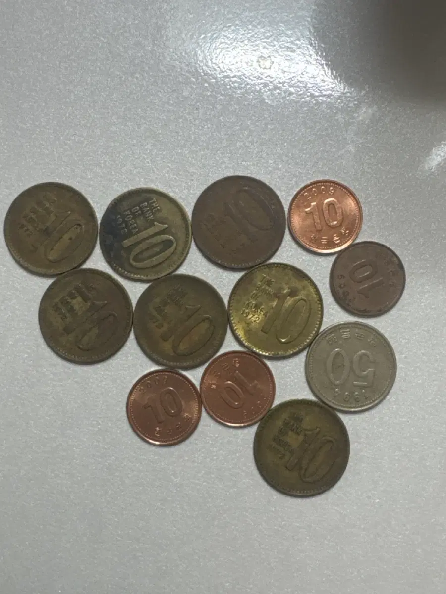 한국 10원 동전 세트 (1972 1982 2009)