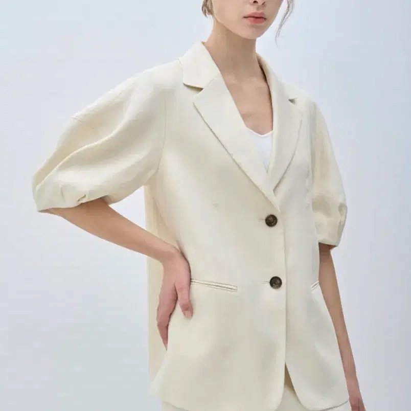 마인 퍼프 린넨 자켓