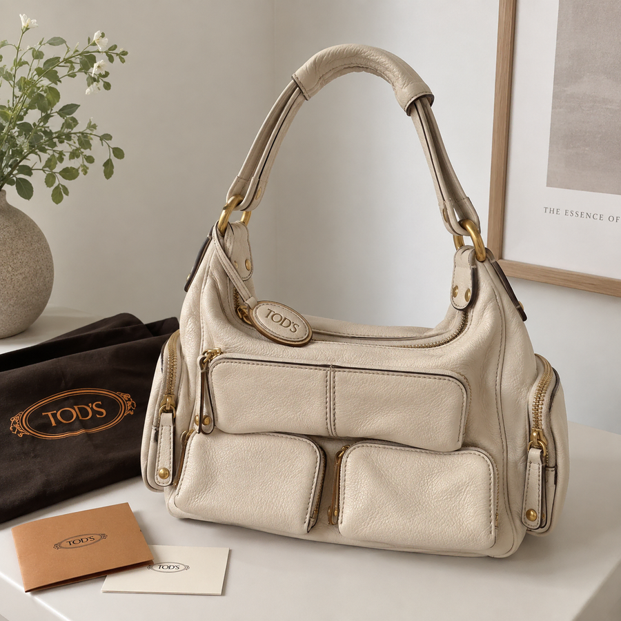 [정품] TOD'S 멀티 포켓 숄더백 아이보리