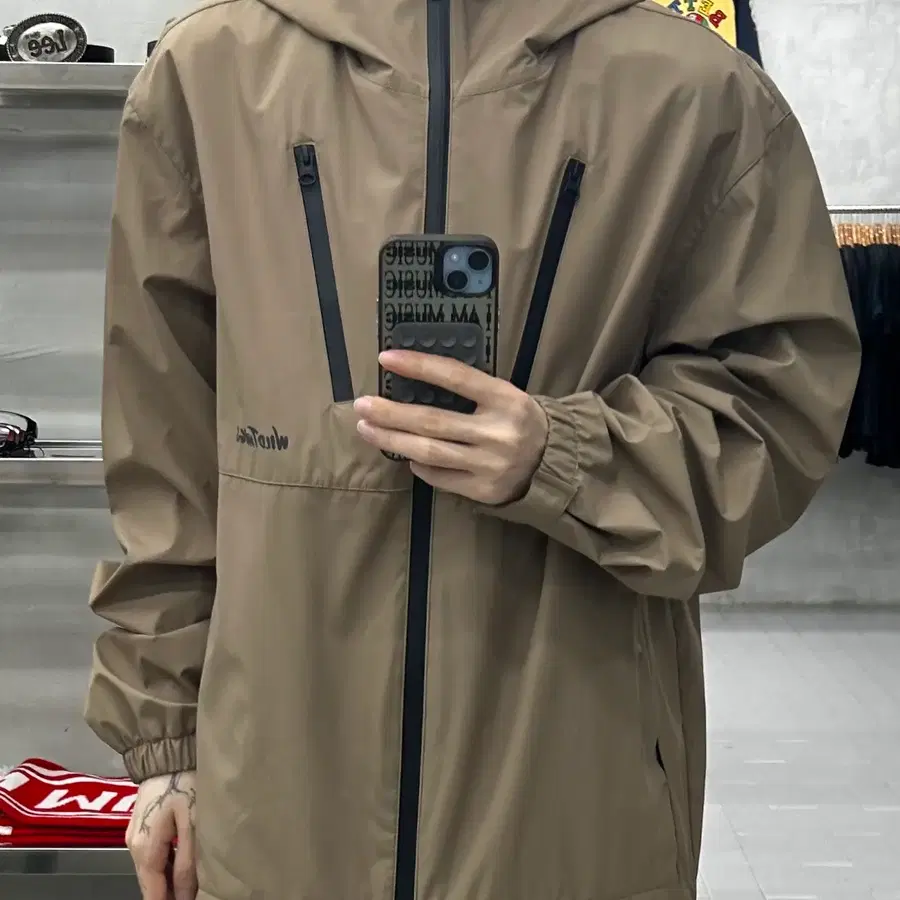 (XL) 와일드띵스 베이지 바람막이 자켓
