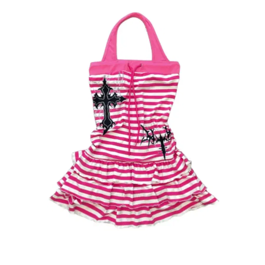 (텍O)유스이즈유어스 Y14 PUNK STRIPE HALTER DRESS (pink)