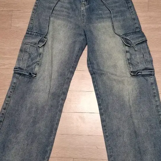 와이드 카고 데님 팬츠